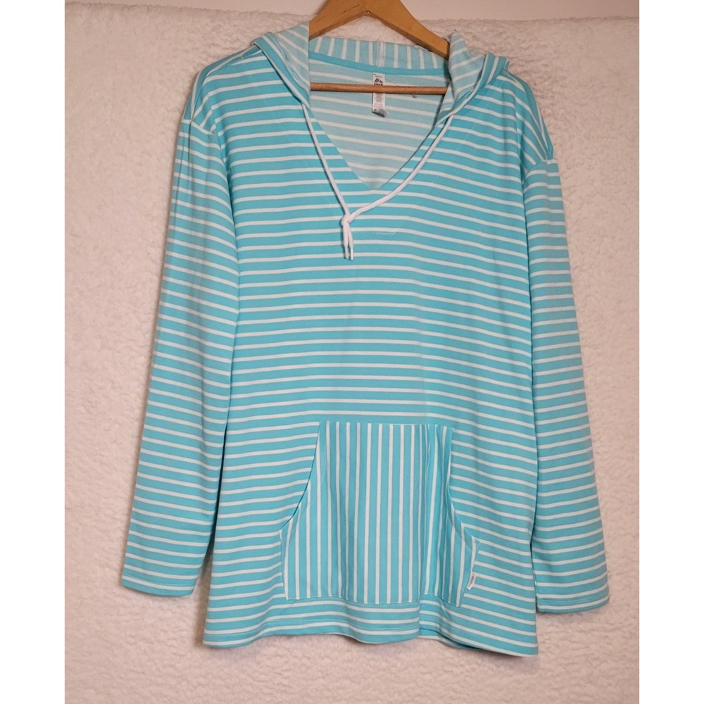 RBX Womens Active Sweatshirt Plus Sz 3X Hooded NEW NWT Striped Long Sleeve 1624